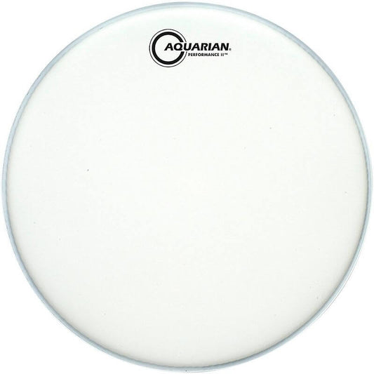 Aquarian 12 inch Performance II Texture Coated Drumhead, a premium two-ply tom head designed for high-quality sound and durability.