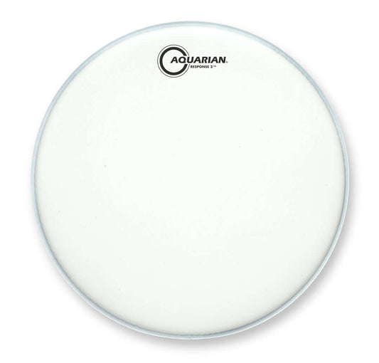 Aquarian 13 inch Texture Coated Response 2 Drumhead, a versatile two-ply drumhead designed for full sound and great attack.