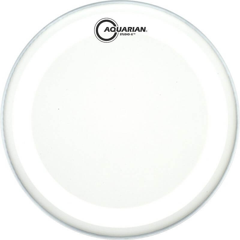 Aquarian 8-inch Texture Coated Studio-X Drumhead featuring a Power Dot for enhanced durability and sound quality.