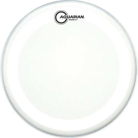 Aquarian 8-inch Texture Coated Studio-X Drumhead featuring a Power Dot for enhanced durability and sound quality.