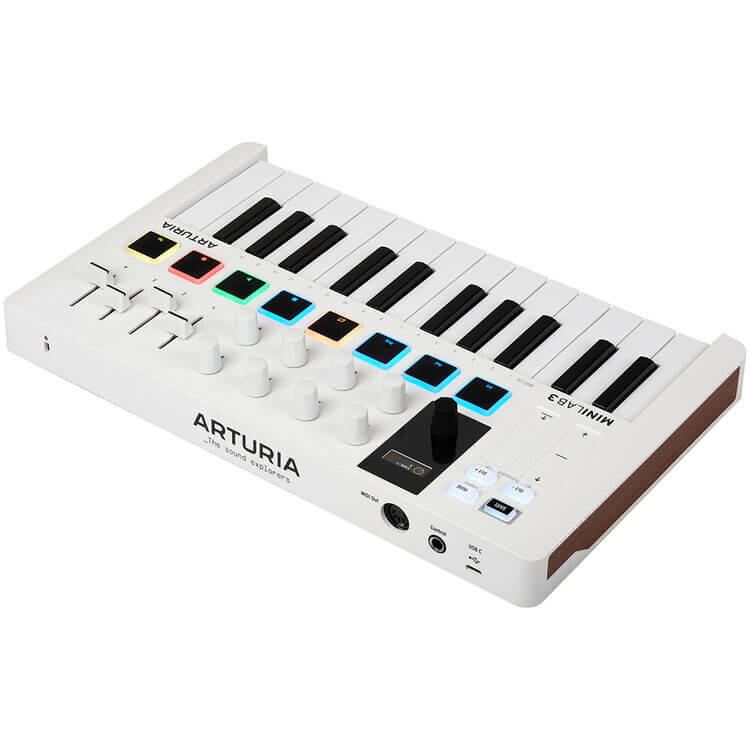 Arturia MiniLab MKIII White - 25-Key USB MIDI Controller for Musicians