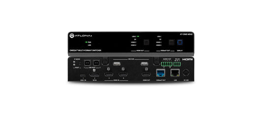 Atlona Omega Switcher/Extender TX/RX Kit designed for soft teleconference systems, featuring USB pass-through functionality.
