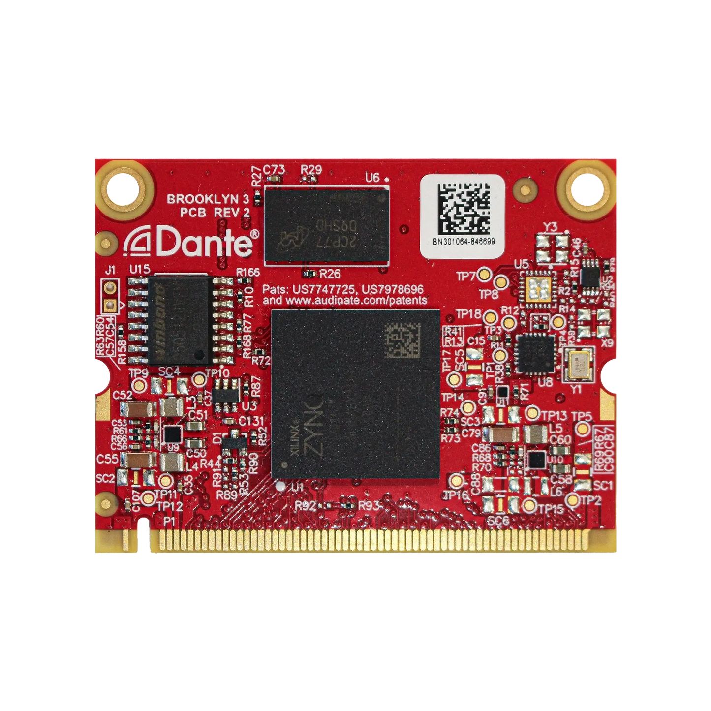 AUDAC ANM88 Dante and AES67 Networked Audio Module with 8x8 license for LUNA-U, showcasing its sleek design and connectivity options.
