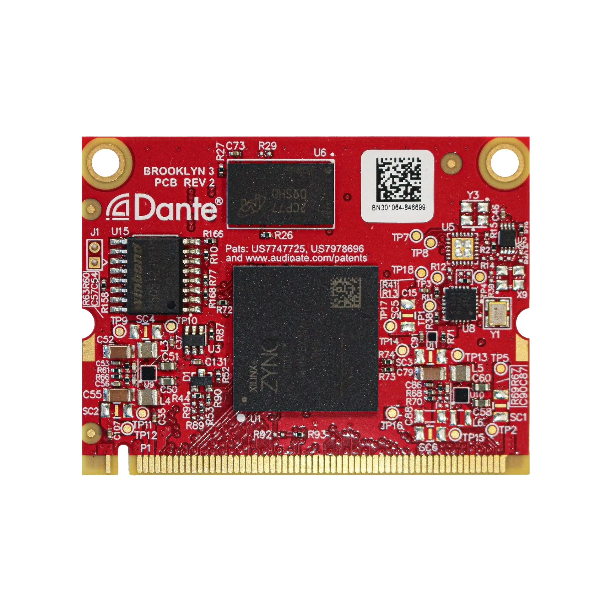 AUDAC ANM88 Dante and AES67 Networked Audio Module with 8x8 license for LUNA-U, showcasing its sleek design and connectivity options.