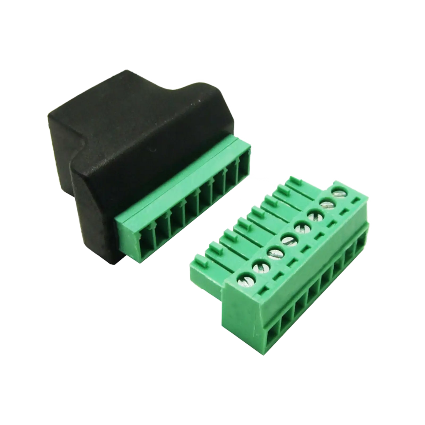 AUDAC CTA845 Cable Test Adapter featuring RJ45 and 8-Pin Terminal Block Connectors