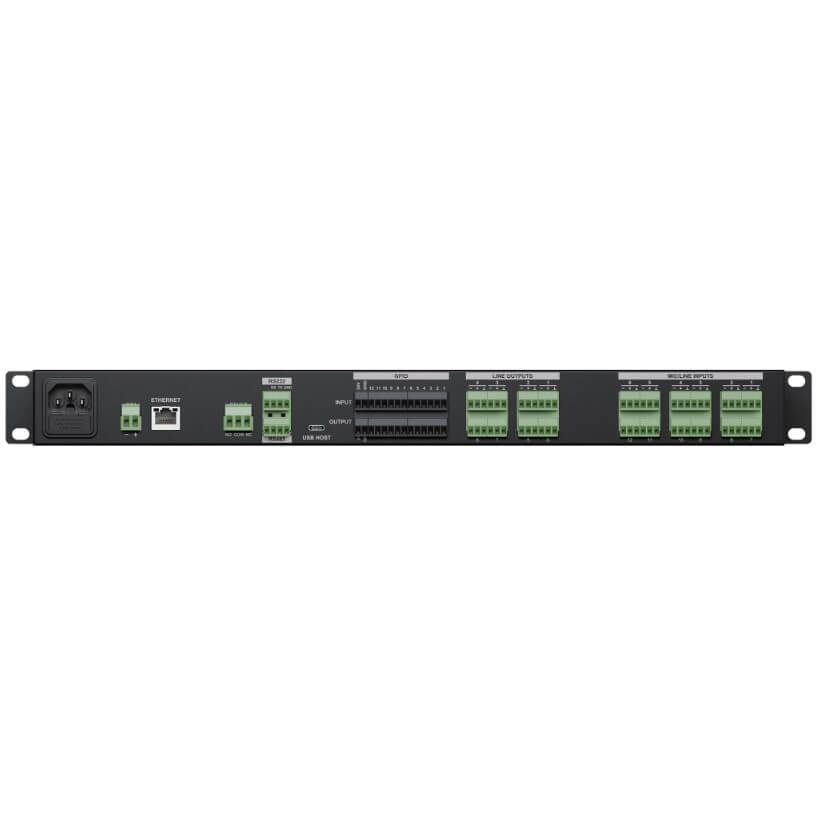 AUDAC LUNA-U Unified Audio Matrix Processor, showcasing its design and features for flexible and scalable audio distribution.