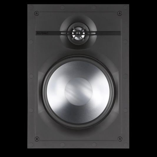 Audac high-end 2-way in-wall speaker with a 6-inch driver, designed for premium audio performance.