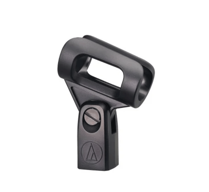 Microphone clip for Audio-Technica PRO31QTR dynamic microphone connected with XLRF-Jack cable
