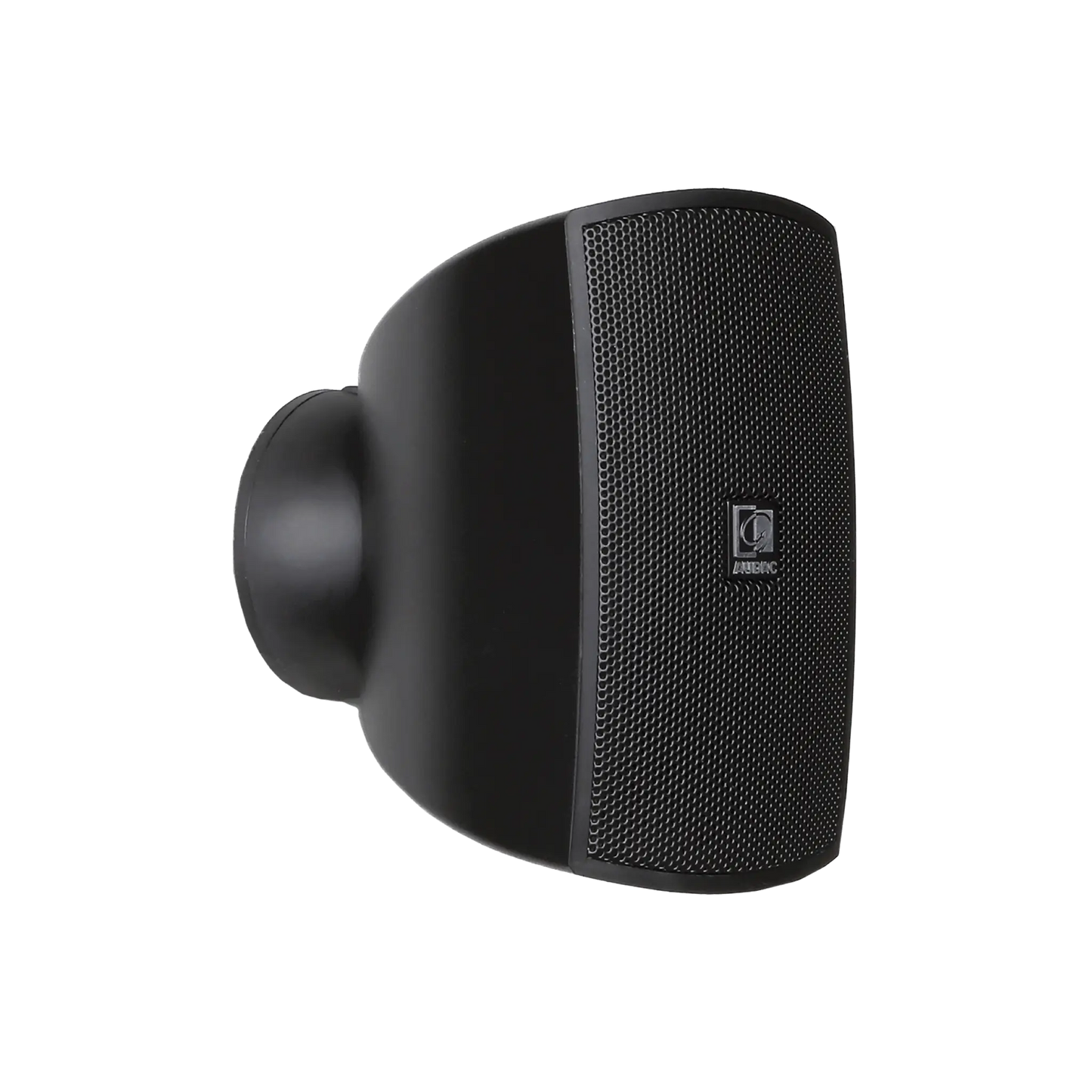 AUDAC ATEO2 Compact Wall Speaker in black, featuring CleverMount technology, designed for versatile wall mounting.