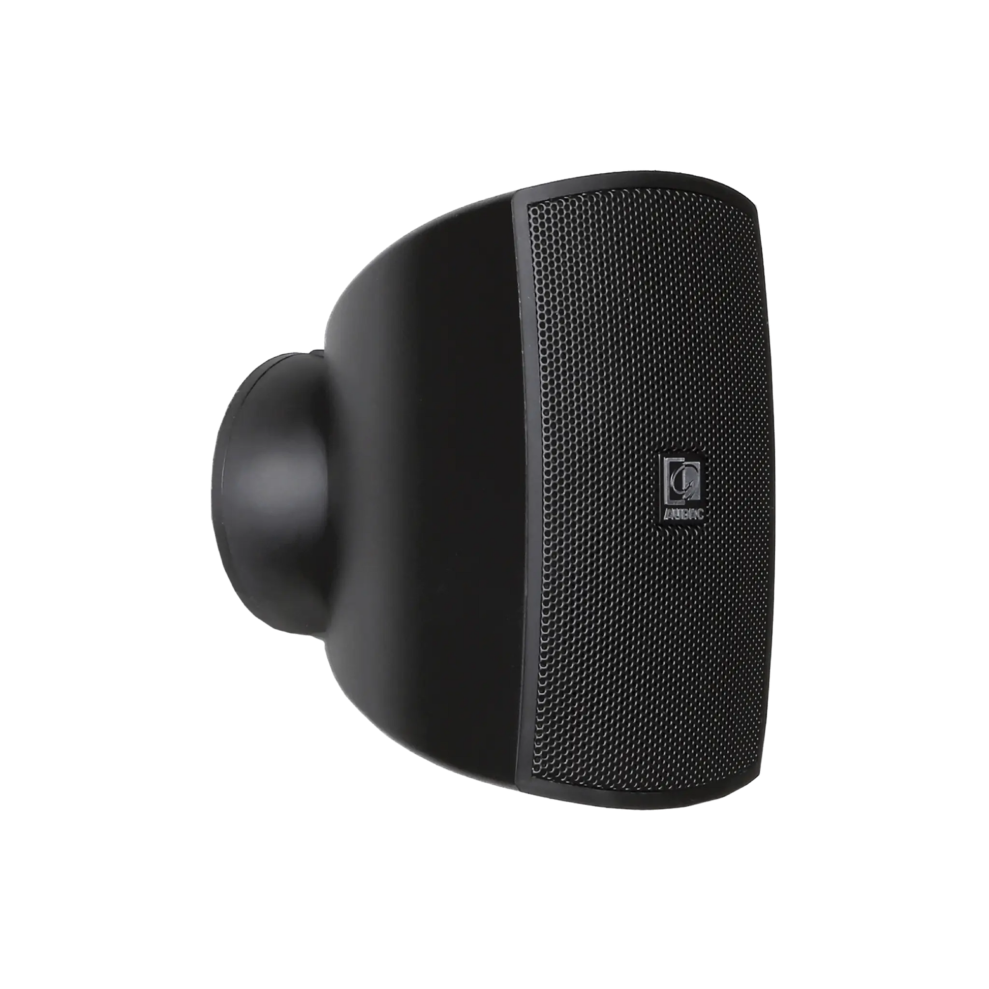 AUDAC ATEO2 Compact Wall Speaker in black, featuring CleverMount technology, designed for versatile wall mounting.