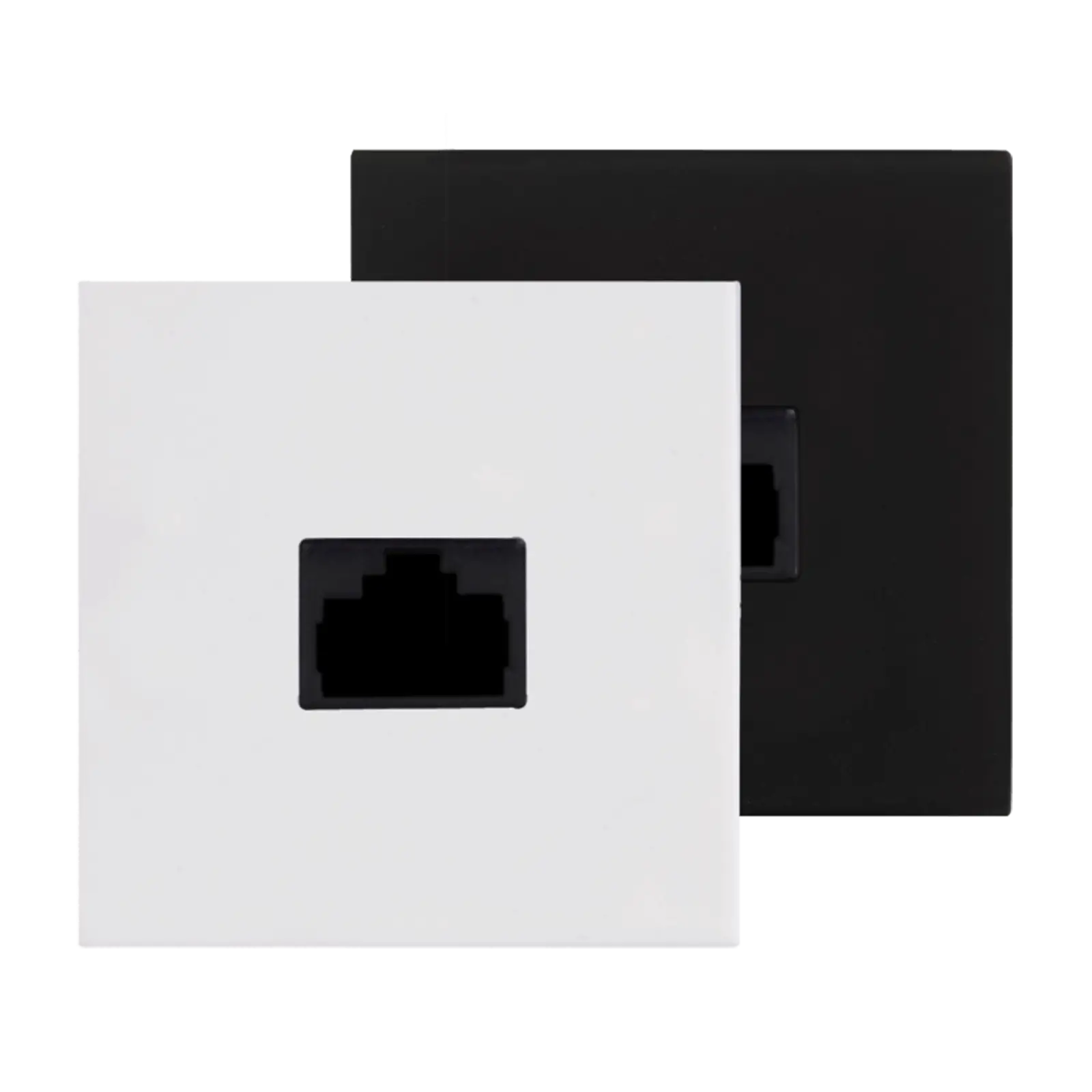 AUDAC CP43ARP connection plate featuring RJ45 and built-in repeater in black color.