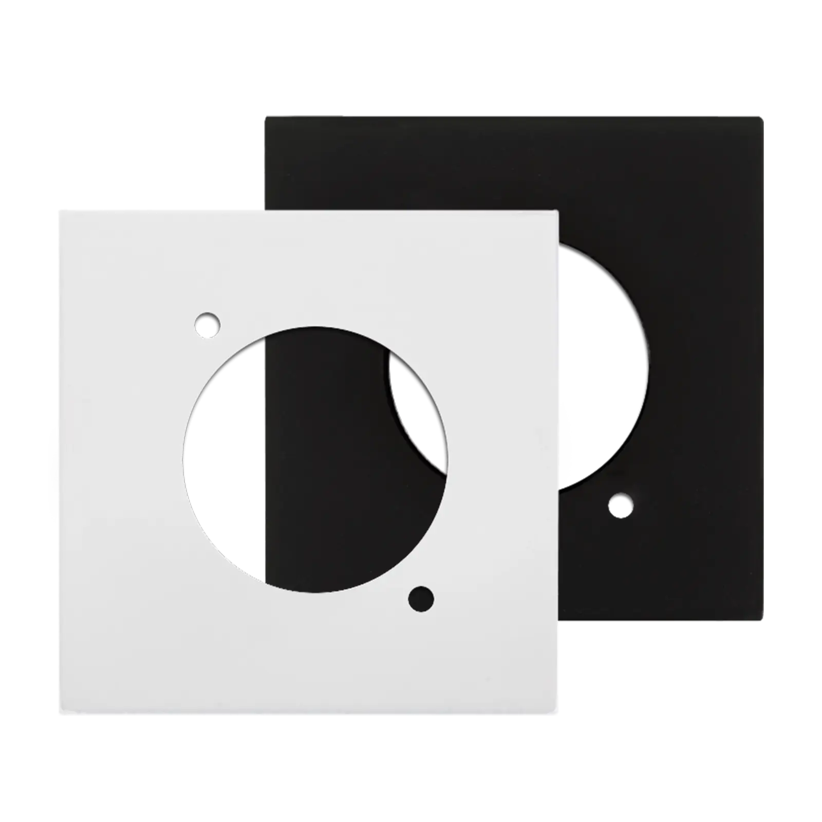 AUDAC CP45DSZ Connection Plate in Black, D-Size 45 x 45 mm, designed for audio connection applications.