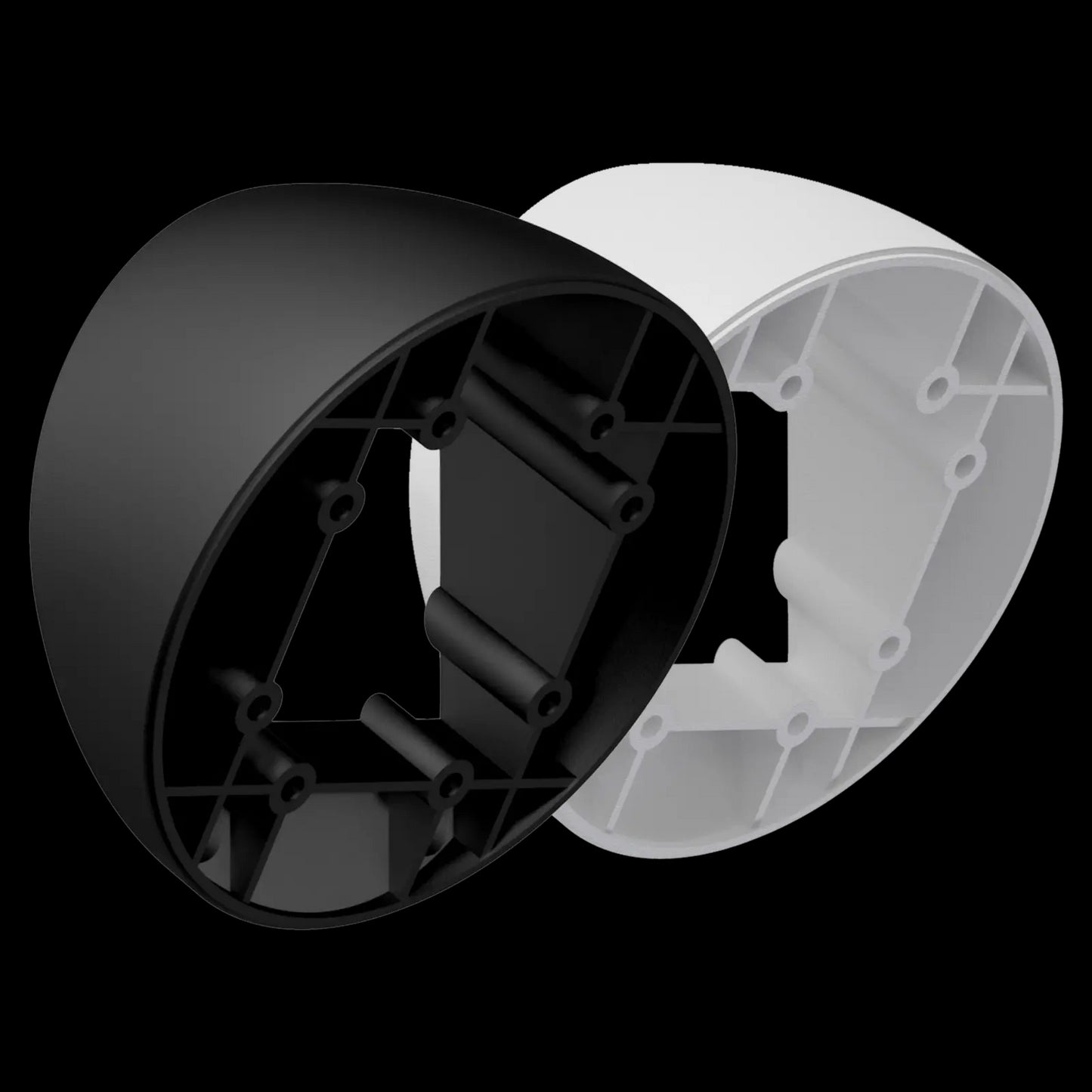 Audac extension mount designed for ATEO4 with a 30-degree incline angle, colored black.