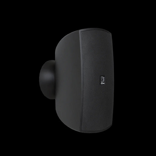Audac wall speaker in black color with CleverMount system, suitable for 8Ohm and 100V applications.