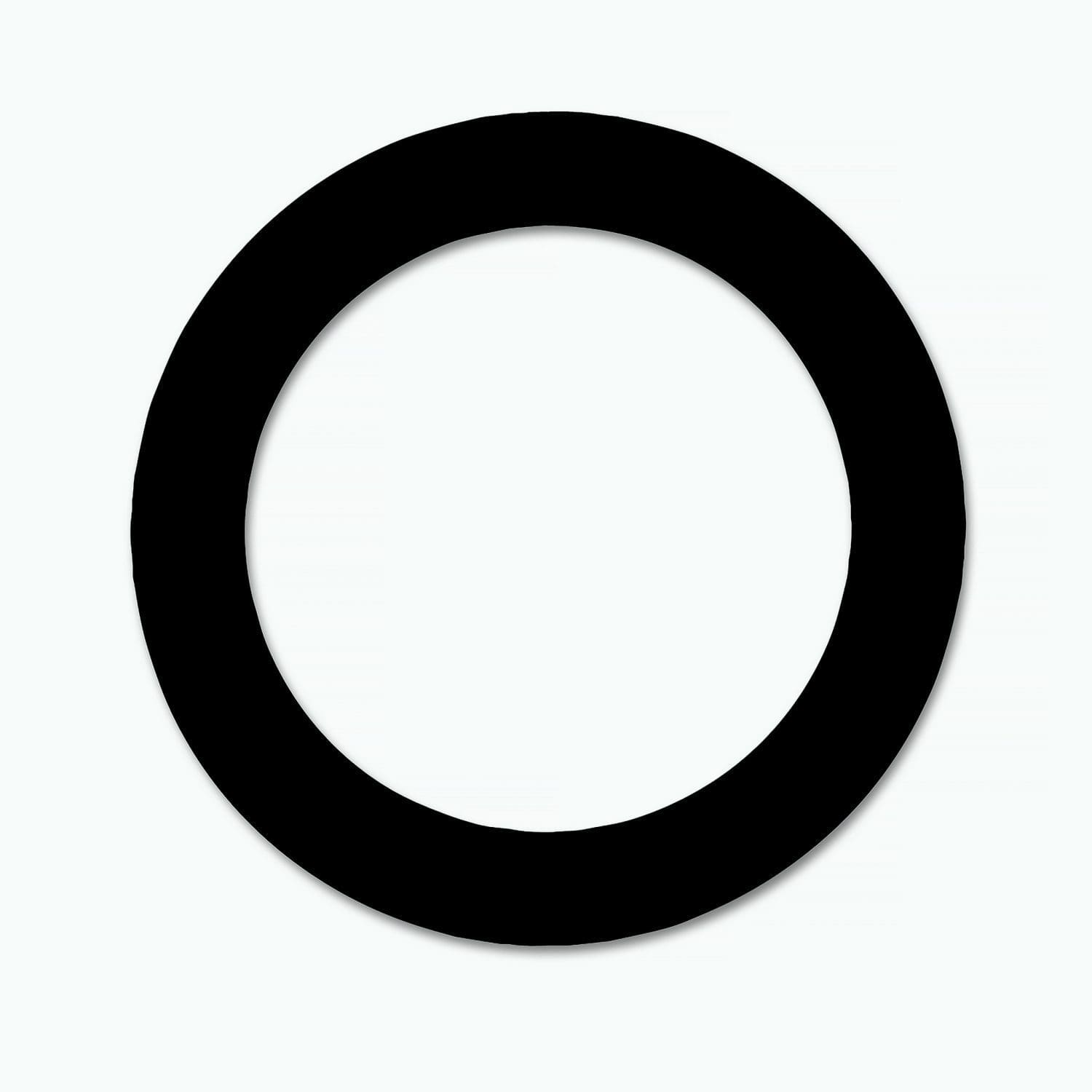 Matte black T-ring bass drum port template designed for enhancing bass drum sound.