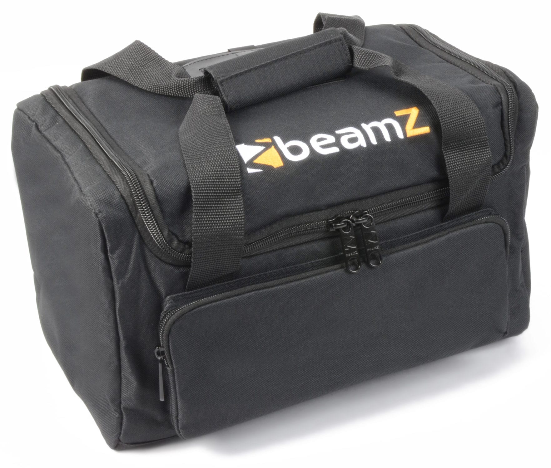 Top view of the closed Padded BEAMZ AC-126 Soft Case for mobile lighting fixtures, featuring secure storage pockets and view windows. Ideal for DJs and bands.