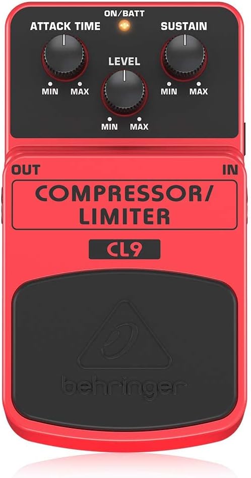 Behringer CL9 Compressor/Limiter Effects Pedal designed for dynamic control, showcasing its features and design.