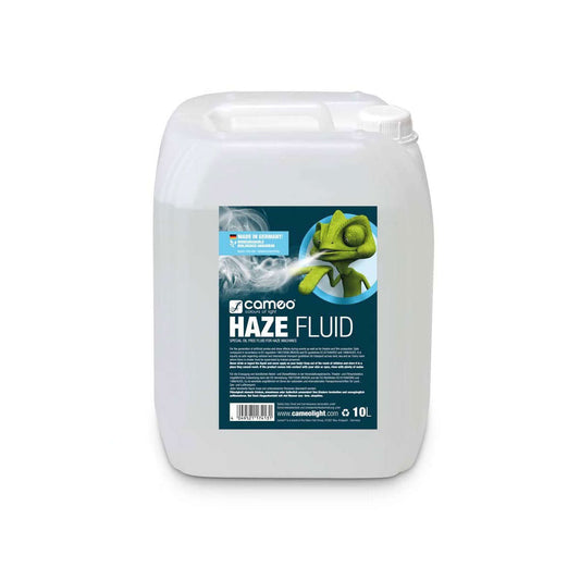 Cameo HAZE FLUID 10L bottle, an oil-free haze fluid designed for creating fine fog density with a long standing time.