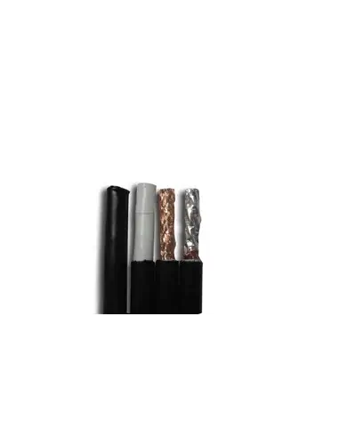 Acconet CAT6 Cable in a 305m roll, featuring CCA material, black color, UV protection, and foil braiding suitable for outdoor use.