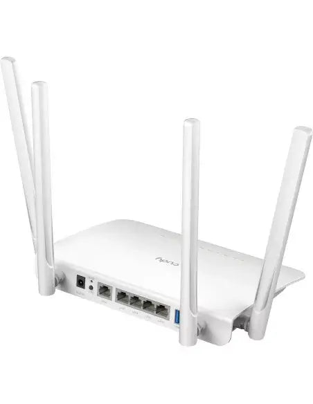 Cudy WR1300 Dual Band WiFi 5 Mesh Router with 1200Mbps speed and 5dBi antennas.