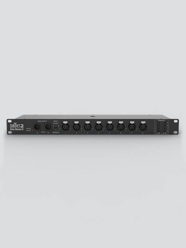 Chauvet DJ Data Stream 8, an 8-way DMX512 optical splitter, displayed from the front.