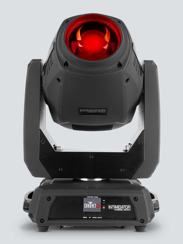 Chauvet DJ Intimidator Hybrid 140SR moving head light featuring beam, spot, and wash effects.