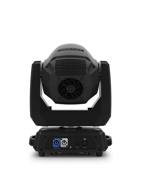 Chauvet DJ Intimidator Spot 375Z X - 150W LED Moving Head Spot with motorized zoom and dual prisms, showcasing the back view of the fixture.