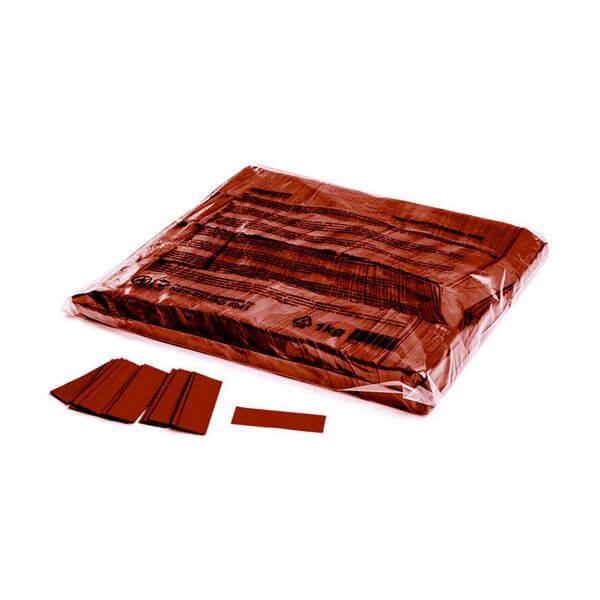 MAGICFX Slowfall Confetti Rectangles in brown color, biodegradable and flame retardant, measuring 55x17mm.