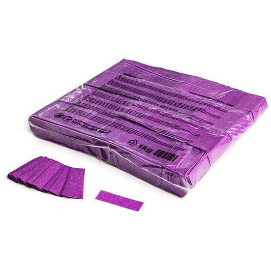 MAGICFX Slowfall Confetti Rectangles in purple, biodegradable and flameproof, 55x17mm size, 1kg package.
