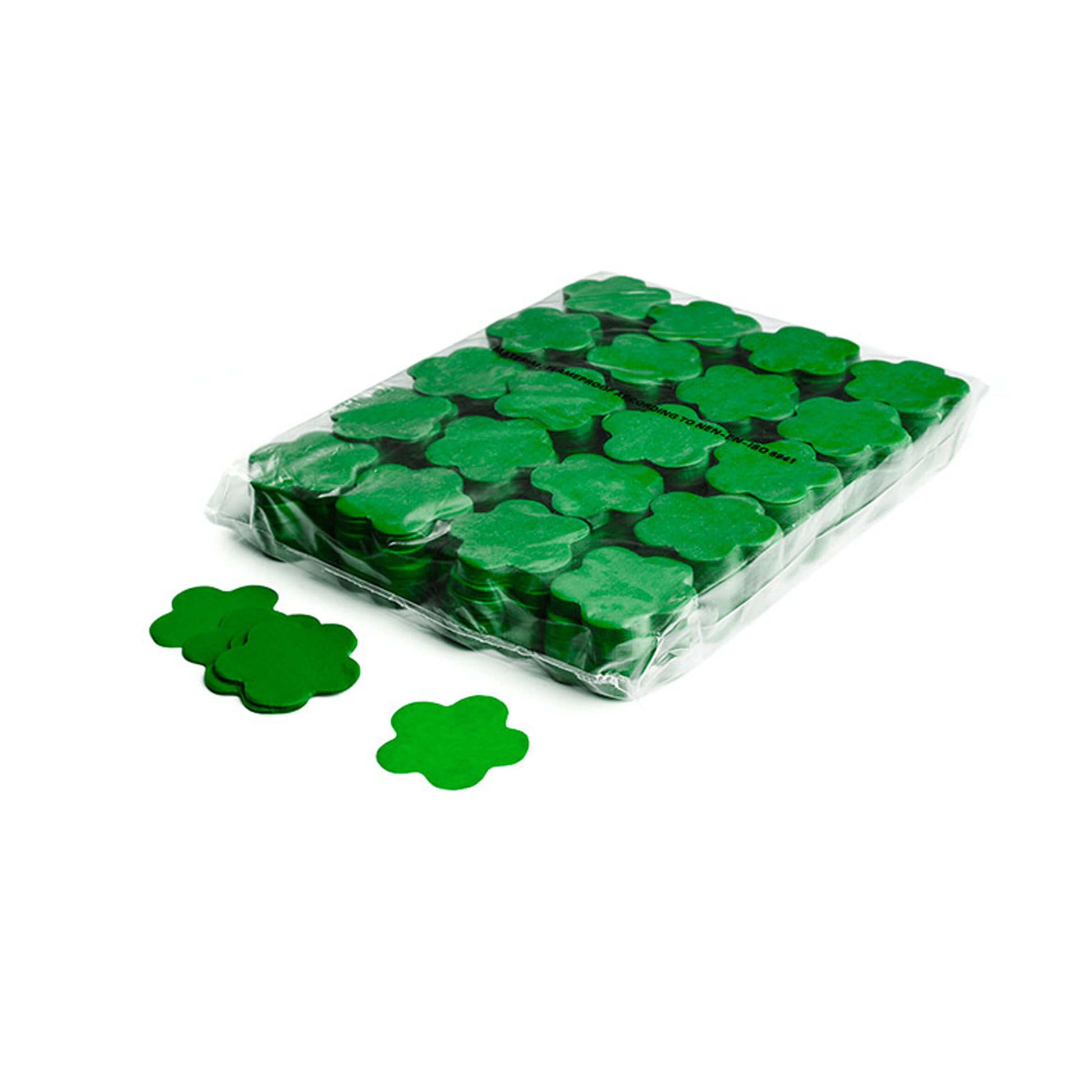 MAGICFX SLOWFALL CONFETTI FLOWERS in dark green color, premium quality party confetti in a circular shape, Ø 55MM.