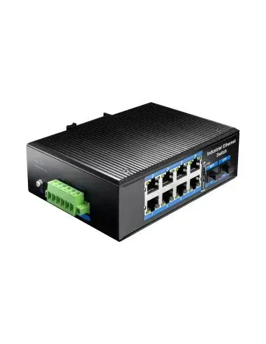 Cudy IG1008S2P 8-Port PoE+ Industrial Switch with 2 SFP ports, showcasing its design and features.