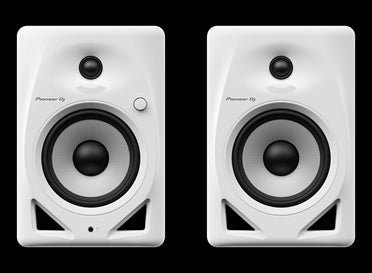 Pioneer DM-50D-W 5-inch bi-amped desktop monitor speakers in white, designed for powerful sound.