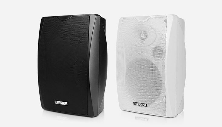 DSPPA DSP-8064B 40W 100V Line 2-Way ABS Cabinet Speaker in Black, showcasing its professional design and features.