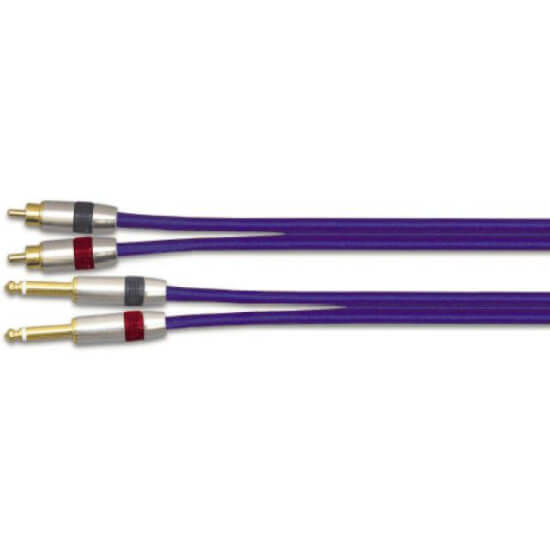 EWI ARC-2 - 2 x RCA to 2 x RCA Shielded Cable, 2 meters long, suitable for audio connections.