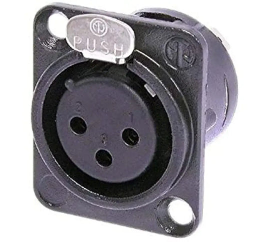 EWI EP3FS2 XLR Panel Mount Connector Female displayed on a white background.