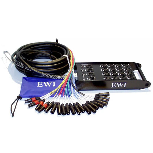 EWI PSPX-16-8-45S - 16-channel, 8-return snake cable with strain relief, suitable for audio applications.