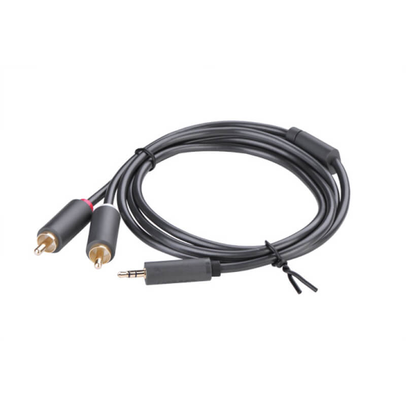 EWI YRP-10-2 Stereo Mini Jack to 2 x RCA cable, 2 meters long, suitable for audio connections.