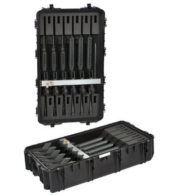 EXPLORER CASES 10826.B D4 108 CM Long Case with Foam designed to hold up to 6 rifles, featuring a removable lid.