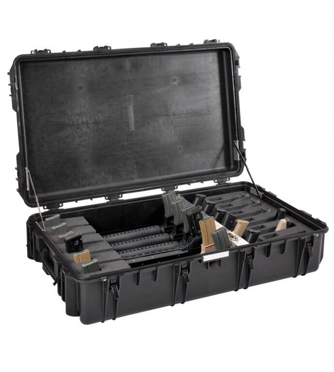 EXPLORER CASES 10826.B D4 long case with foam for 6 rifles, featuring a removable lid.