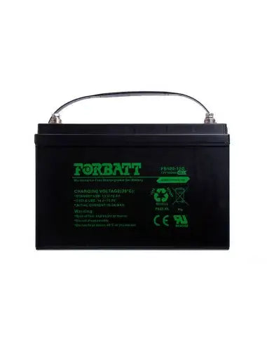 Forbatt 12V 100AH Sealed GEL Battery displayed against a white background.
