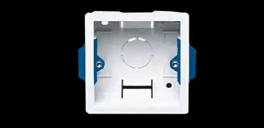 Audac wall mounting box designed for flush mounting in hollow walls, showcasing its sleek design and functionality.