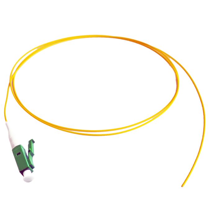 Scoop Fibre LC APC Pigtail 1m Single Mode, showcasing a high-quality optical fiber connector.