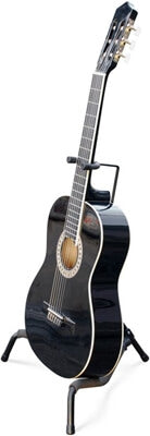 ATHLETIC GIT-5 Fully Foldable Compact Guitar Stand with Neck Holder displayed in a studio setting.