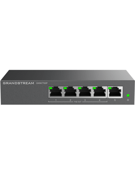 Grandstream GWN7700P 5-Port Unmanaged GbE PoE Switch with 60W power output