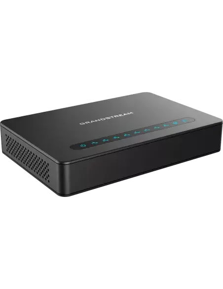 Grandstream HT-818 SIP ATA with 1 WAN port, 1 LAN port, and 8 FXS ports.