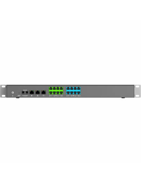 Grandstream UCM6308 VoIP PBX with 8 FXS and 8 FXO ports, ideal for business communication.