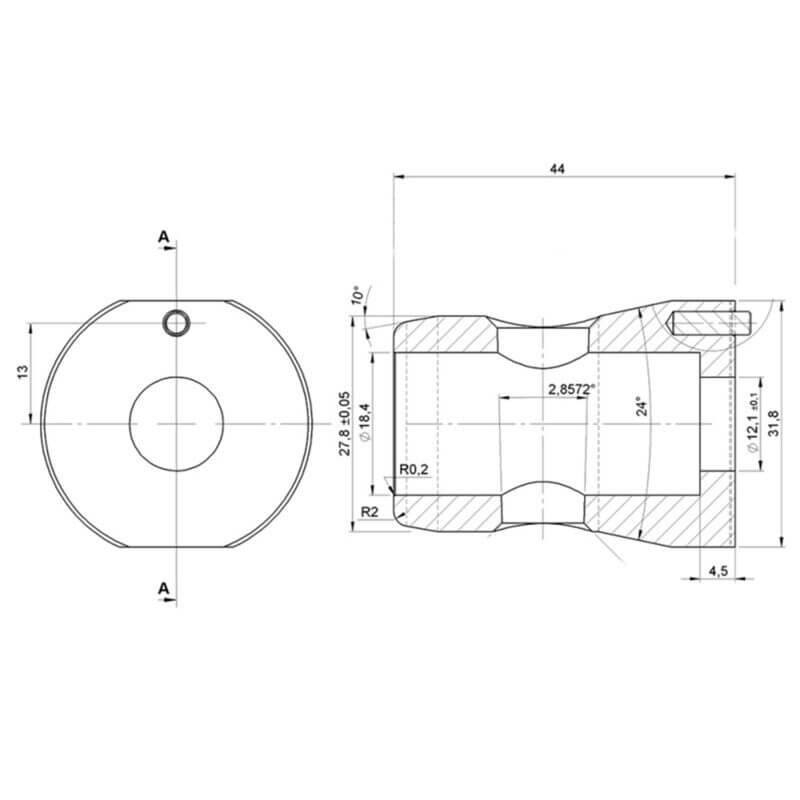 High-quality ALUSTAGE M.SZ02.16 HC-2BOX half connector for AL34BOX, designed for stage equipment.
