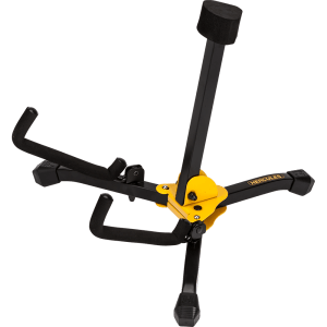 HERCULES STANDS GS402BB Mini Electric Guitar Stand with Carrying Bag, showcasing its compact design and portability.