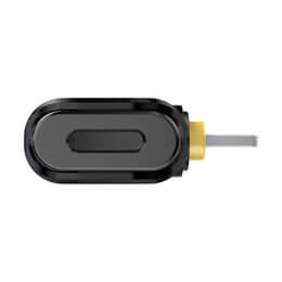 Hollyland LARK C1 DUO 2-Person Wireless Microphone System featuring two transmitters and one receiver, designed for mobile devices, in black color.