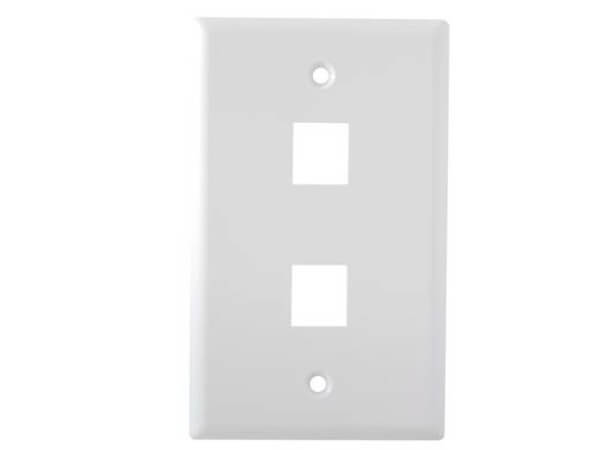 Linkbasic Dual Port Faceplate measuring 115x70mm, designed for easy installation.
